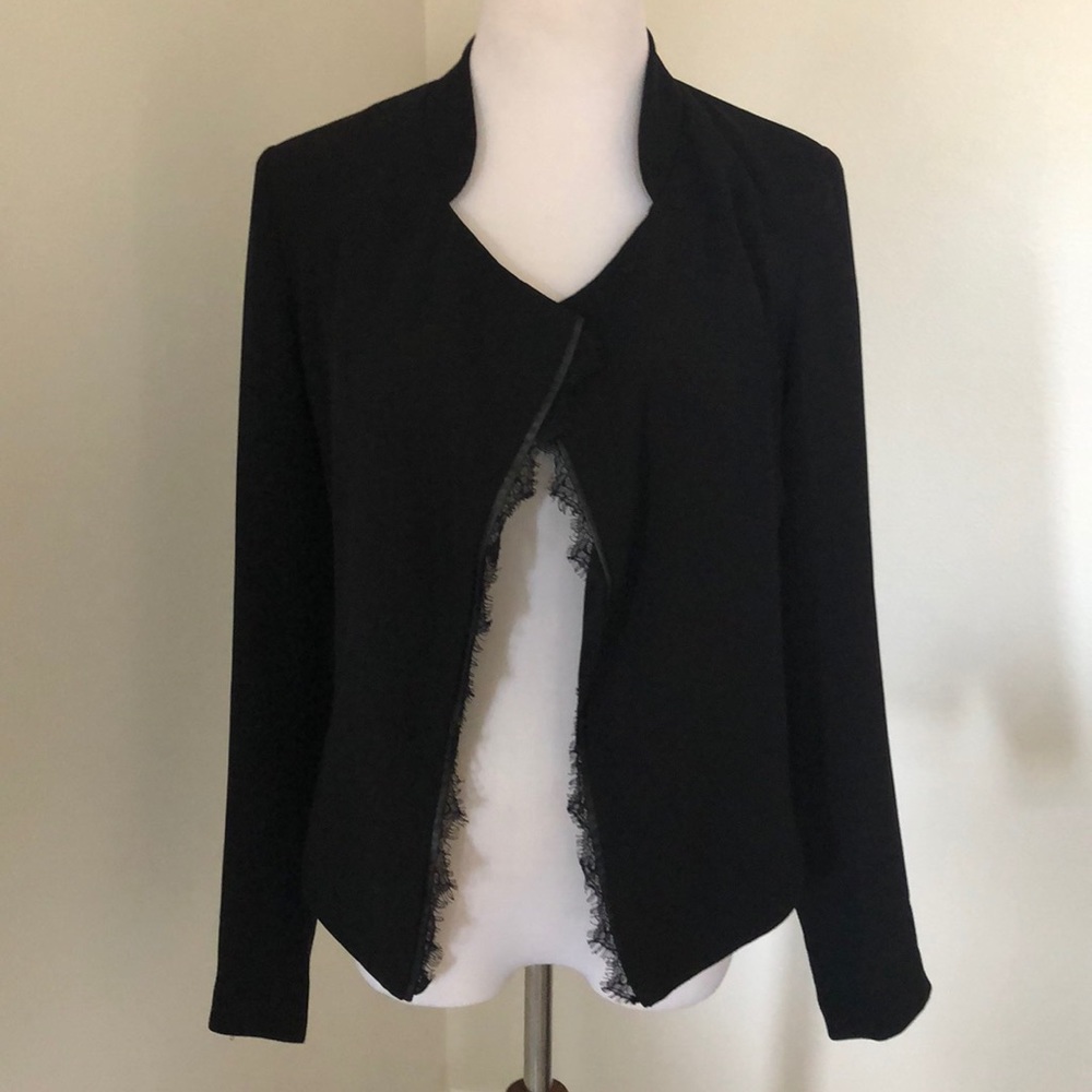 Anthropologie black crepe cardigan